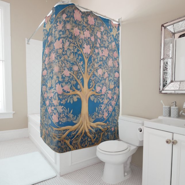 Inspiriert von William Morris Tree of Life Duschvorhang (Beispiel)