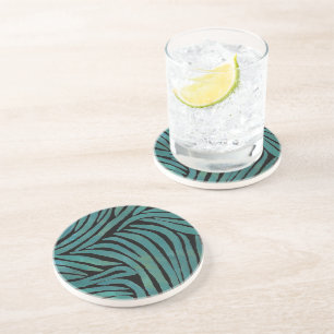 Inspiriert Zebra Print Aquamarin Getränkeuntersetzer