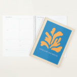Inspirierte Abstrakte Kunstformen Personalisiert Planer<br><div class="desc">Planen Sie Ihre Tage stilvoll mit diesem wunderschönen Planer mit einem inspirierten abstrakten Artcover-Design in blau und gelb,  personalisiert mit Ihrem Namen.</div>