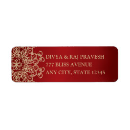 INSPIRIERTE ADRESSE-ETIKETTEN IN ROT UND GOLD