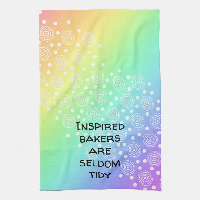 Inspirierte Bäcker sind selten Tidy Rainbow Geschirrtuch (Vertikal)