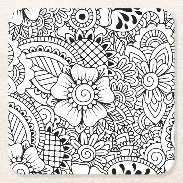 Inspirierte Blumen Rechteckiger Pappuntersetzer (Vorderseite)