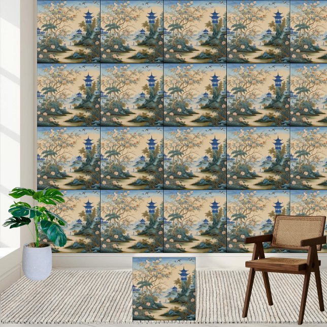 Inspirierte Chinoiserie Kunstmuseum Fliese (Artistic Eastern Inspired Chinoiserie Tile Decor)