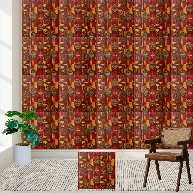 Inspirierte Designtafel aus Rost und Ochre Fliese (Rust and Ochre African Inspired Design Tile)