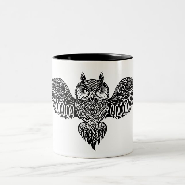 Inspirierte Eule Zweifarbige Tasse (Mittel)