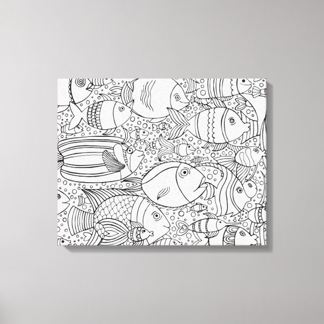 Inspirierte Fischschule 6 Leinwanddruck (Vorderseite)