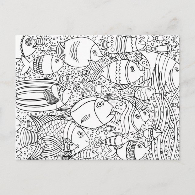 Inspirierte Fischschule Postkarte (Vorderseite)