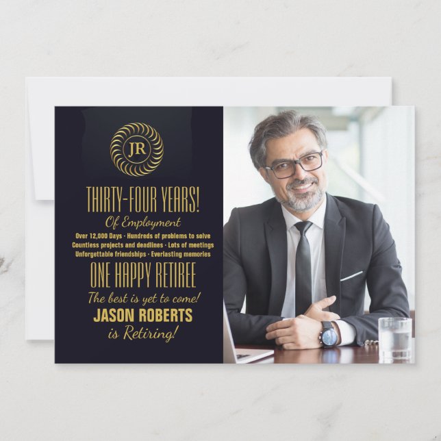 Inspirierte Foto-Ruhestands-Party Einladung (Vorderseite)