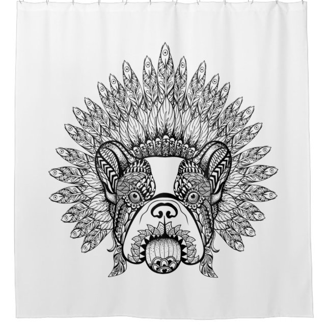 Inspirierte französische Bulldogge in der Duschvorhang (Vorderseite)