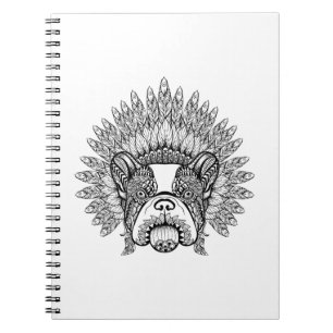 Inspirierte französische Bulldogge in der Notizblock