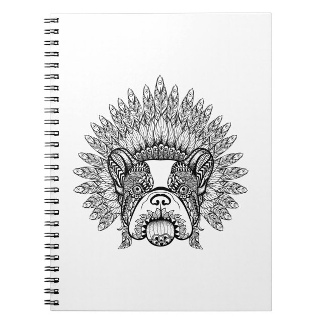 Inspirierte französische Bulldogge in der Notizblock (Vorderseite)