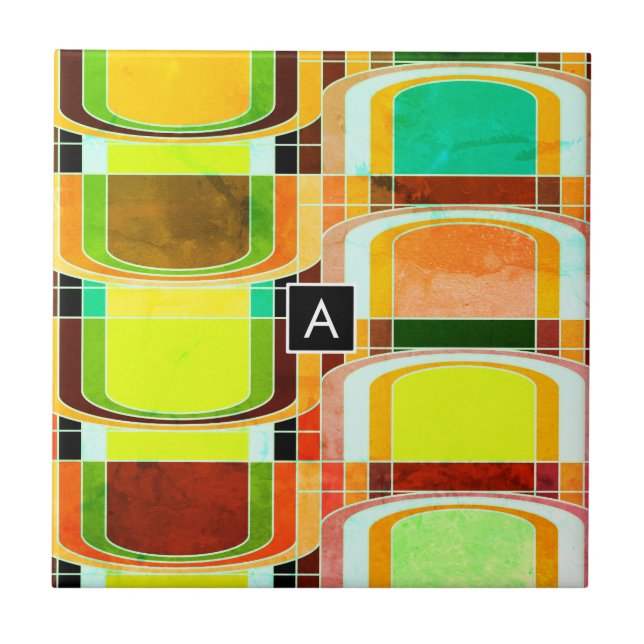 Inspirierte Funky Retro Fliese (Vorderseite)