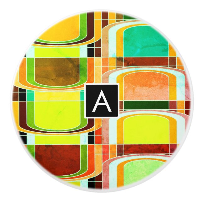Inspirierte Funky Retro Keramikknauf (Vorderseite)