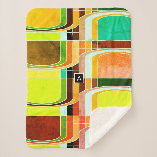 Inspirierte Funky Retro Sherpadecke (Vorderseite)