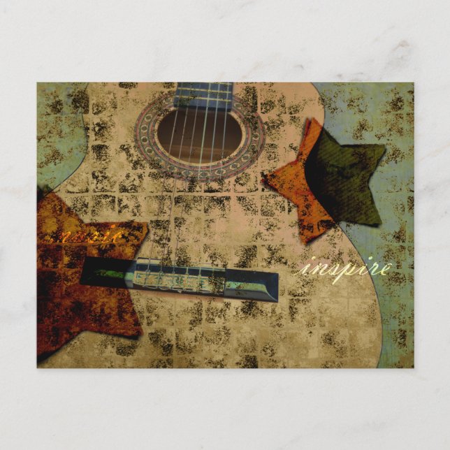 Inspirierte Gitarrenstars Postkarte (Vorderseite)