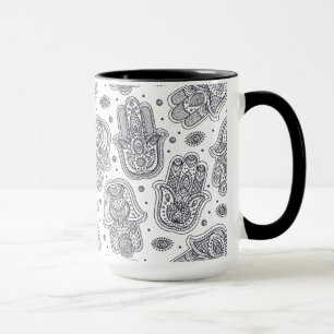 Inspirierte Hand gezeichnetes Hamsa Tasse