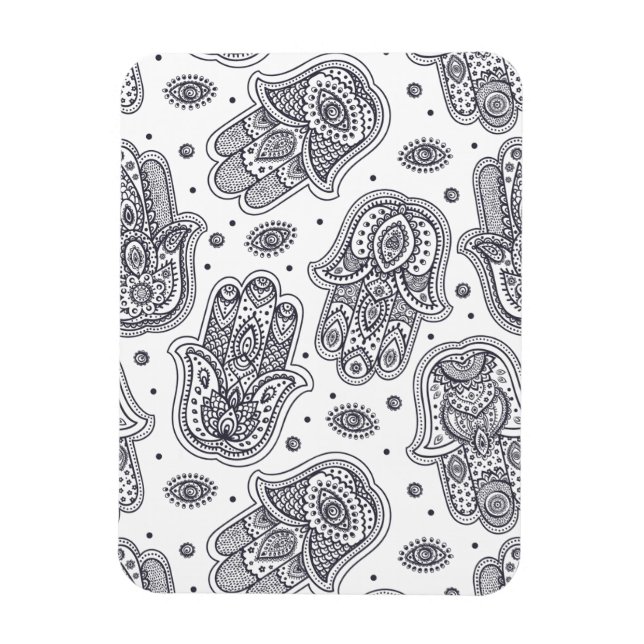 Inspirierte Handzeichnung Hamsa Magnet (Vertikal)