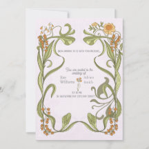 Inspirierte Hochzeitseinladung im Jugendstil