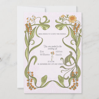 Inspirierte Hochzeitseinladung im Jugendstil Einladung