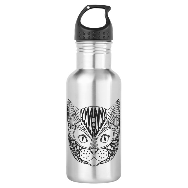 Inspirierte Katze Edelstahlflasche (Vorderseite)