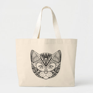 Inspirierte Katze Jumbo Stoffbeutel