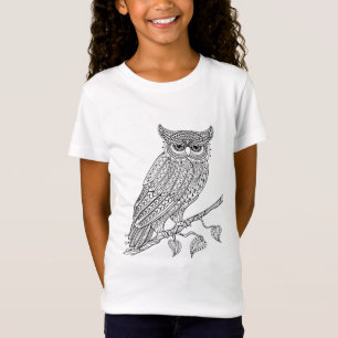 Inspirierte magische Eule, die auf Niederlassung T-Shirt