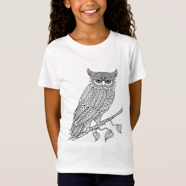 Inspirierte magische Eule, die auf Niederlassung T-Shirt (Vorderseite)