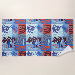 Inspirierte Ocean Life Paper Cutouts Blau Strandtuch