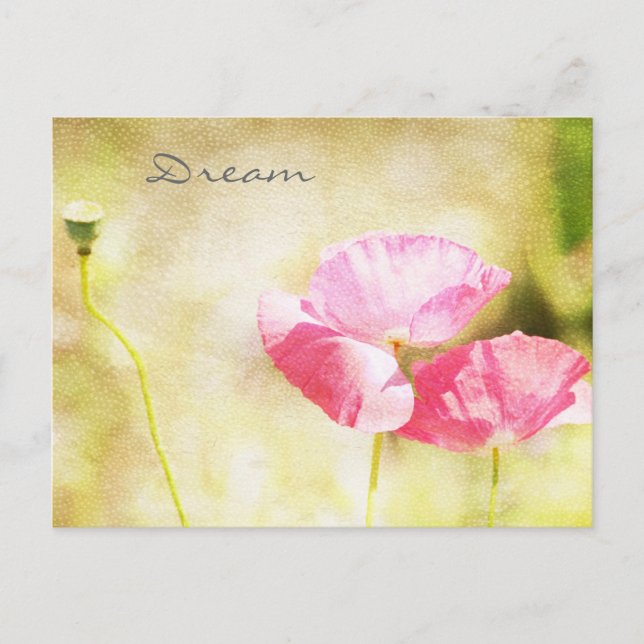 Inspirierte Pink Poppies Postkarte (Vorderseite)