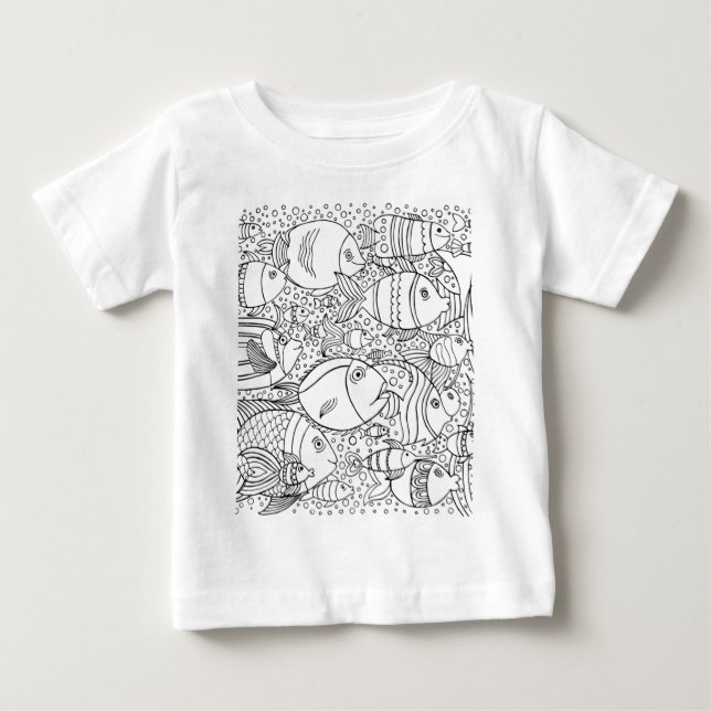 Inspirierte Schule der Fische Baby T-shirt (Vorderseite)