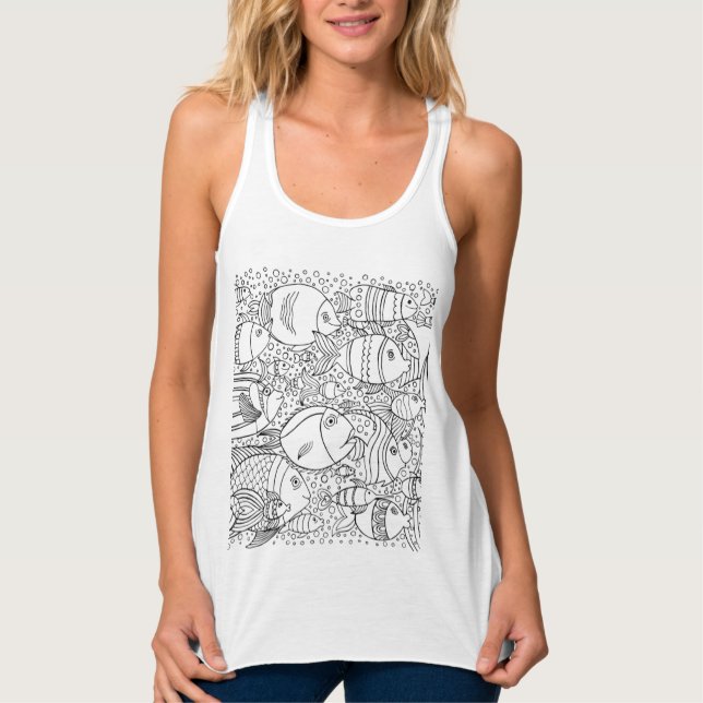 Inspirierte Schule der Fische Tank Top (Vorderseite)