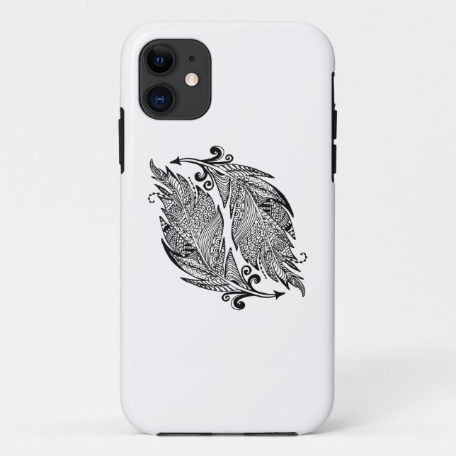 Inspirierte Skizze der Federn Case-Mate iPhone Hülle (Rückseite)