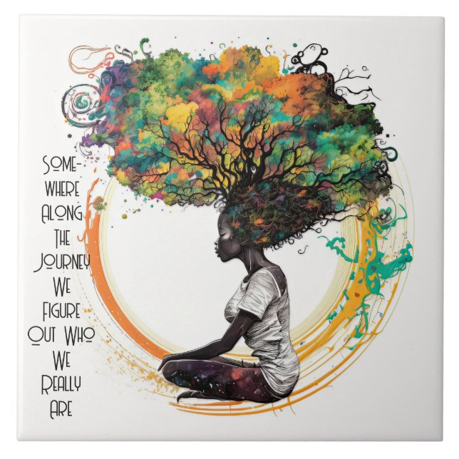 Inspirierte Soul-Reise-Keramik Fliese (Vorderseite)
