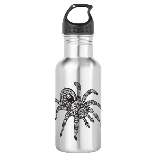 Inspirierte Spinne Edelstahlflasche (Vorderseite)