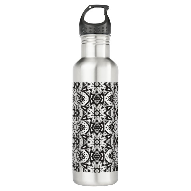 Inspirierte Stammes- Art-Illustration Edelstahlflasche (Vorderseite)