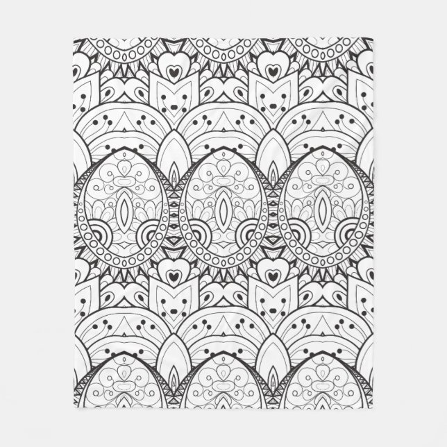 Inspirierte Stammes- Illustration Fleecedecke (Vorderseite)