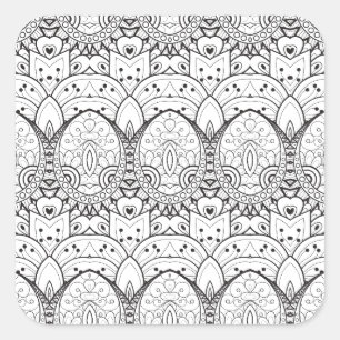 Inspirierte Stammes- Illustration Quadratischer Aufkleber
