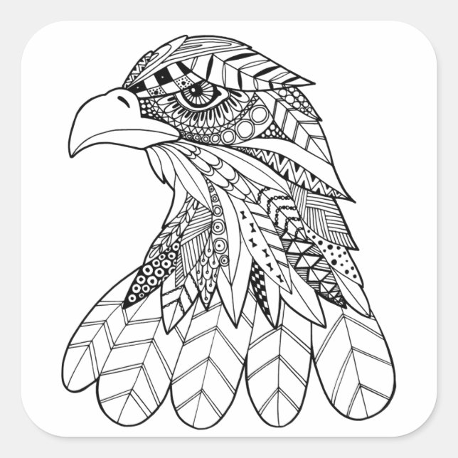 Inspirierter Adler Quadratischer Aufkleber (Vorderseite)