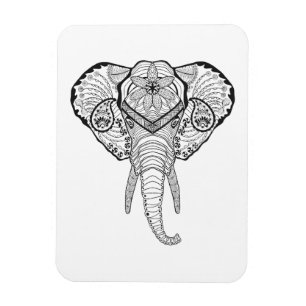 Inspirierter Elefant-Kopf Magnet