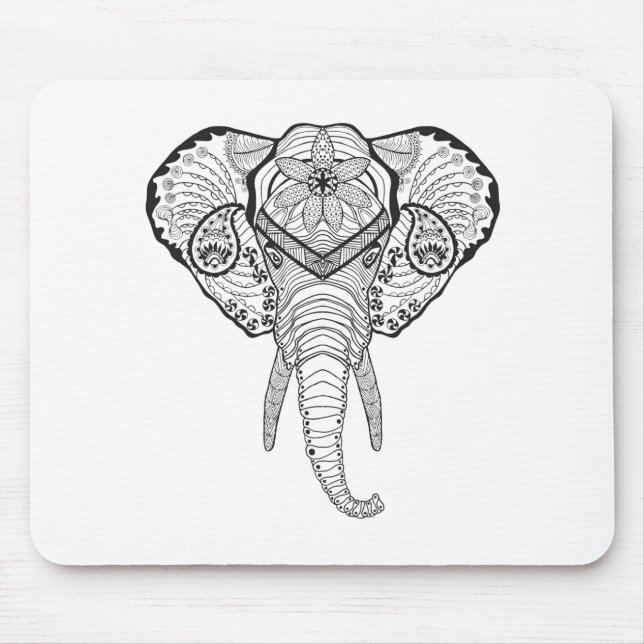 Inspirierter Elefant-Kopf Mousepad (Vorne)