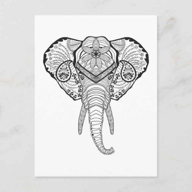 Inspirierter Elphant Head Postkarte (Vorderseite)