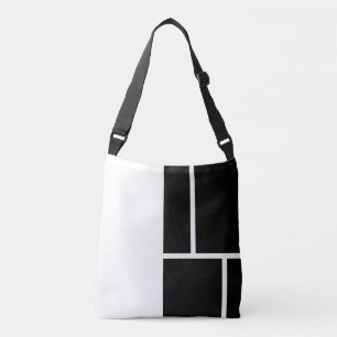 Inspirierter Farbblock Schwarzweiß-Mondrian Tragetaschen Mit Langen Trägern