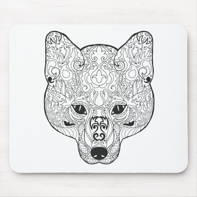 Inspirierter Fox-Kopf Mousepad (Vorne)