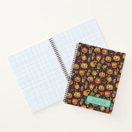 Inspirierter Kürbis und Kaktus - Design 2 Notizbuch
