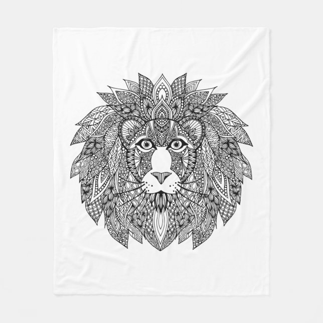 Inspirierter Löwe-Kopf 4 Fleecedecke (Vorderseite)