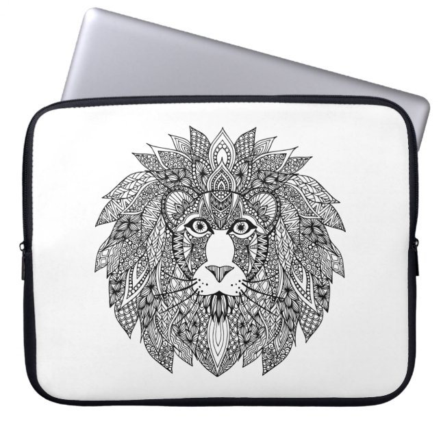 Inspirierter Löwe-Kopf 4 Laptopschutzhülle (Vorderseite)