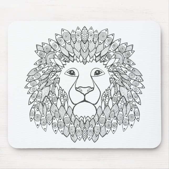 Inspirierter Löwe-Kopf Mousepad (Vorne)