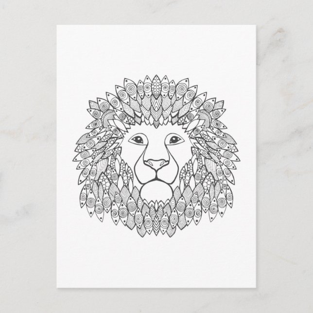 Inspirierter Löwenkopf Postkarte (Vorderseite)