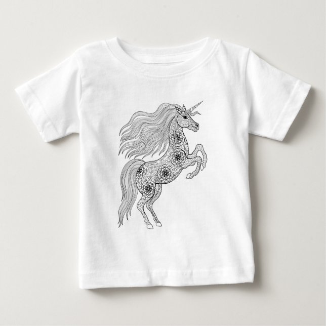 Inspirierter magischer Unicorn Baby T-shirt (Vorderseite)