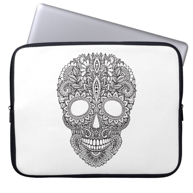 Inspirierter menschlicher Schädel Laptopschutzhülle (Vorderseite)